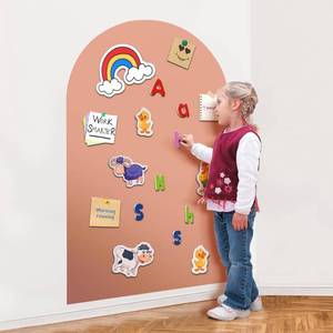 lot 14290 image: Magnetic Wall Decal Arch, 15 x 31 Magnetic Chalk Board Sticker for Kids, Playroom, Home��Milk Tea��