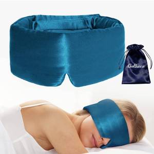 lot 14320 image: iCooBreeze 100% Natural Silk Eye Mask for Women Men, Soft Pressureless Cooling Blackout Eye Covers for Sleeping, Large Size Sleep Mask fits All Heads Adjustable, 1PC, Vivid Blue
