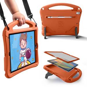 lot 14324 image: Bam Bino Space Suit iPad 9th Generation Case Kids, iPad 8th7th10.2 inch iPad Case for Kids  Lightweight Cover with Screen Protector, Handle, Stand, Shoulder Strap, Pencil Holder (Solar Tangerine)