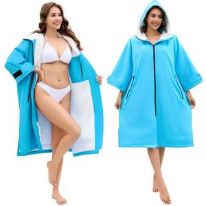 lot 15455 image: Swim Parka Women Men Windproof Sherpa-Lined Unisex Parka Quick-dry Robe Coat for Youth,Oversize Swimming Warm Jacket