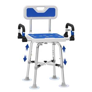 lot 15475 image: Shower Chair for Seniors Elderly Handicap Disabled Or Bariatric Adults, Heavy Duty 500 Lbs,Bench Seat for Inside Shower Stall and Bathroom Bath Tub with Arms and Back Adjustable Stool Chairs
