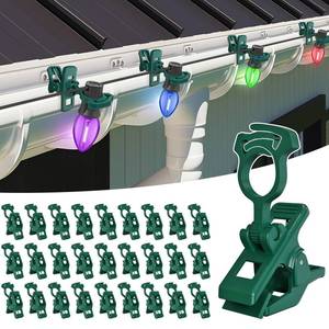 lot 15477 image: C7 C9 christmas light spring clips, 50Pcs Self-lock heavy duty quick Christmas Light Clips, Fit E12E17 Base, Mini Lights Holiday Rope Lights, Perfect for gutter Shingle Metal Roof Fence Railing