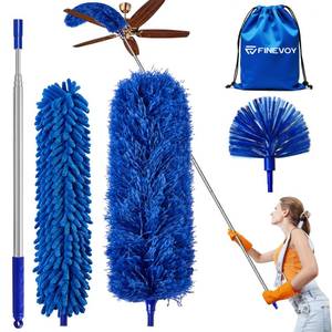 lot 15490 image: Dusters for Cleaning, Duster with Extension Pole 5 in 1 Kit, Cobweb Duster, Long Dusters for High Ceilings, Microfiber Dusters for Ceiling Fan, Blinds and Furniture