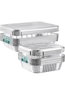 lot 15493 image: NEEBAKE 24 Pack Disposable Aluminum Pans with Lids Combo Set- 12 Large 9x13 Foil Pans Half Size & 12 Small 8x8 Tin Foil Baking Pans, Tin Trays Containers for Meal Prep, Food Cooking, Roasting, Heating