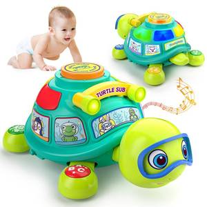 lot 15503 image: ToddlerCley Musical Turtle Baby Toys 6-12 Months, Bilingual Educational Crawling Toys 7 8 9 10 Months, Light up Infants Tummy Toy with Sound, Number, Letters, Gifts Present for Baby 4 5 6 12 Month