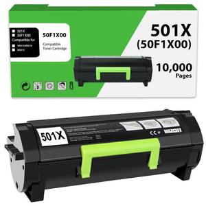 lot 15508 image: 501X 50F1X00 Toner Cartridge Compatible for Lexmark MS610dn MS415dn MS510dn Toner 501X 50F1X00 Black Cartridge for MS410dn MS610dte MS610dtn Printer High Yield 10,000 Pages 1 Pack