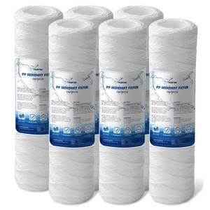 lot 15512 image: BLUERISE 5 Micron 10x2.5 Wire Wound Whole House Water Filter Replacement Cartridge - 6 Pack