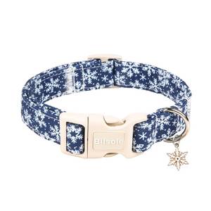 lot 16333 image: Bilsole Christmas Dog Collar Cute Durable Snowflake Pet Collar with Plastic Buckle for Boy Girl Medium Dogs