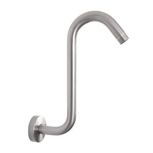 lot 16339 image: NearMoon S Shaped Shower Head Riser Arm, Shower Extender Arm with Flange, Standard 12 Connection- Bathroom Accessory (10 Inch, Brushed Nickel)