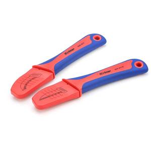 lot 16342 image: iCrimp Utility Knife for Cable Skinning, Wire Insulation Dismantling Knife, 2-Pack Insulated Electricians Cable Stripping Knives, Fixed Blade