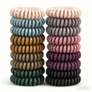 lot 16344 image: TIZZYT Hair Ties, 18 Count - Vintage matte color Spiral Hair Ties, No Crease, Suitable For Women And Children With Thick Or Thinning Hair