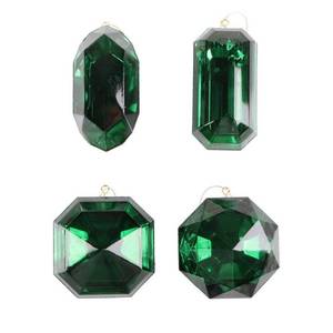 lot 16360 image: Vickerman 732137-4-5 Dark Green Jewel Glitter Christmas Tree Ornament Assortment (4 Pack) (MT233274)