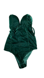lot 16369 image: Clothink Emerald Green Velvet Bodysuit M
