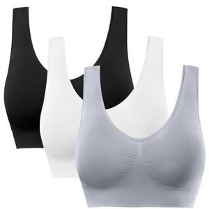 lot 16376 image: BESTENA 3 Pack Sports Bras for Women, Seamless Comfortable Workout Sleep Bra with Removable Pads 3XL