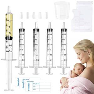 lot 16386 image: ��Colostrum Collector Kit Include 50pcs 3ml Sealed Breast Milk Collector No Needle Colostrum Syringes 5 Breastmilk Storage Bags and 1 piece 30 ml measuring cup with 50 Stickers