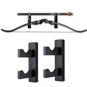 lot 16393 image: WLSANX Bow Rack Wall Mount Wooden, Bow Hanger, Bow Rack Wall Mount, Bow Organizer Wooden, Universal Bow Holder, Archery Accessories Bow Longbow Shop Display Bow - Not Bow (Two layers)
