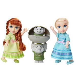 lot 16396 image: Disney Frozen Petite Anna & Elsa Dolls with Surprise Trolls Gift Set, Each Doll is Approximately 6 inches Tall - Includes 2 Troll Friends Perfect for Any Frozen Fan