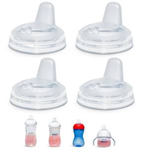 lot 16397 image: Sippy Spout Nipples for Philips Avent Natural Baby Bottles, My Grippy Spout Sippy Cup and Natural Trainer Sippy Cup, 4-Count, Soft Spout, Food Grade Silicone, BPA-Free, Convert to Sippy Cup, 4 months