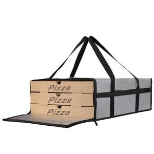 lot 16419 image: Bodaon Insulated Pizza Bags for Delivery, 20 x 20 x 6 Pizza Bag for, Pizza Hot Warmer for Rideshare Delivery Drivers, Pizza Carrier Insulation, Food Warmers for Parties, Catering Bag (Grey, 1-Pack)