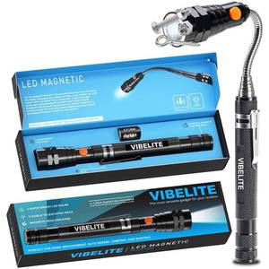 lot 16420 image: VIBELITE Extendable Magnetic Flashlight with Telescoping Magnet Pickup Tool-Cool Gadget Gifts for Men, Women, Him, Teen Boys, Husband, Dad, Father, Mechanic, Birthday Gifts for Men, Black