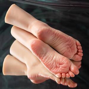lot 16433 image: Veikmv 2pc Silicone Feet Model, Realistic Fake Foot Female Mannequin, Shoe Sock Jewerly Sandal Display