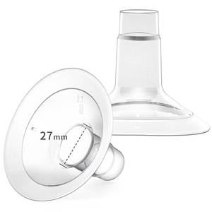 lot 16435 image: MOOMentaneous Breast Pump Shields Flanges 27mm Compatible with Medela Breast Pumps PersonalFit, Maxflow, Freestyle Flex Swing Maxi Connector