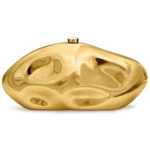 lot 16440 image: Acrylic Clutch Purse for Women Evening Bag, Irregular Shell Acrylic Purse Box Clutch with Chain for Party Wedding Prom, Gold