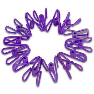 lot 16455 image: 30 Pack Purple Chip Bag Clips for Food - PVC 2 Inch Coated Sealer for Sealing Food - Paper Holder, Clothesline Clip for Laundry Hanging, Kitchen Bags, Multipurpose Clothes Pins