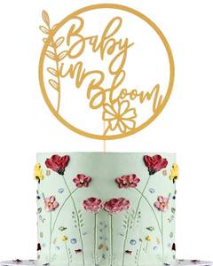 lot 16459 image: Baby in Bloom Cake Topper - Flower Theme Baby Shower Cake Topper, Floral Baby Shower Gender Reveal Patry Cake Decorations