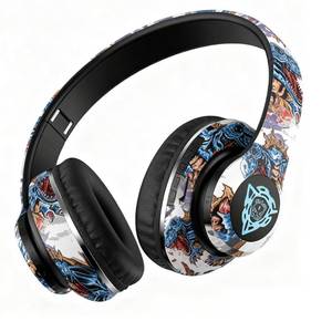 lot 16461 image: MODIDSTU Graffiti Style Over-Ear Headphones - Wireless Bluetooth 5.0, Hi-Fi Stereo Sound, Comfortable Soft Earpads, 30-Hour Playtime, Built-in Mic for Hands-Free Calls (B)