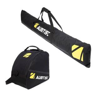 lot 17113 image: AUMTISC Ski and Boot Bag Combo, Padded Snow Ski Bags for Air Travel Flying, 2 Piece Set Skiing Bag, Adjustable Length Ski Travel Bags for Skis Up to 200cm and Boots Up to Size 13 (Padded, Yellow)