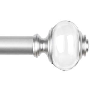lot 17119 image: Curtain Rods for Windows 48 to 84, USFOOK 78 Inch Telescoping Splicing Drapery Rods 32 to 86 Inch, Decoration for Home with Light Silver Translucent Finials