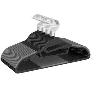 lot 17122 image: Heavy Duty Plastic Hangers 50 Pack with Non-Slip Design,0.2 Inches Thick,360°Swivel Hook Space Saving Organizer for Bedroom Closet,Shirts,Pants,Strong Enough for Coat(Black- S Shaped)