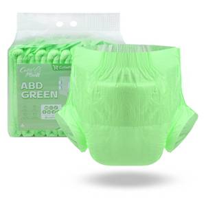 lot 17129 image: CutiePlusU Disposable Adult Diaper Heavy Absorption Dry Surface Adult Diapers All Night- Green 10 Pieces (Large 37-47)