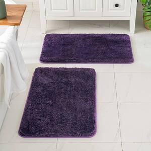 lot 17149 image: MIULEE Dark Purple Bathroom Rugs Set 2 Piece, Soft Absorbent Microfiber Bath Mat Set, Non Slip Quick Dry Machine Washable Plush Shaggy Bath Rugs for Bathroom Floor, Tub and Shower, 20X30 inches