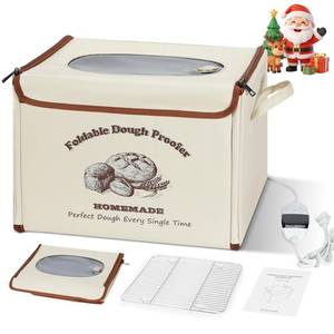 lot 17162 image: Foldable Bread Proofing Box for Sourdough,50°F-130°F Temp Controlled Dough Proofer with 1-12H Digital Timer,Electric Proofing Container Sourdough Bread Baking Supplies for Home Baking,Yogurt Making