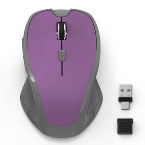 lot 18182 image: Azmall Wireless Bluetooth Mouse for MacBook, Laptop, iPad AirPro, Rechargeable Silent Optical Mouse with Jiggler, Dual Mode Bluetooth 5.23.0 & 2.4G USBAUSBC Type-C Receiver - Purple
