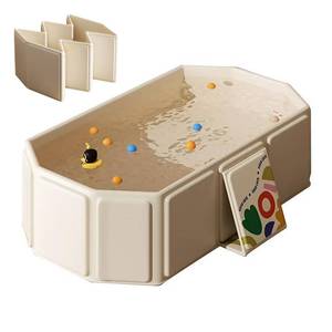 lot 18191 image: DUSHARKFUN Collapsible Baby Bathtub, Portable & Foldable Bathtub for Newborns to Toddlers, Easy to Store, Lightweight for Home & Travel, SpaceSaver Baby Tubs for Kids