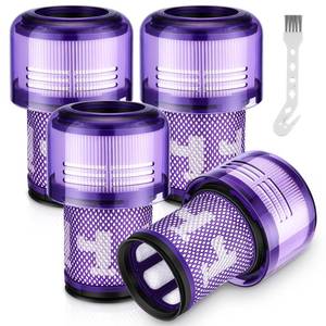 lot 18202 image: V12 Filter Replacements for Dyson V12 Detect Slim, Detect Slim Animal, Slim Cordless Vacuum and V12 Slim Absolute Vacuums, SV34, SV35 V12 Vacuum Cleaner Filter Replacement, Part No. 971517-01, 4 Pack