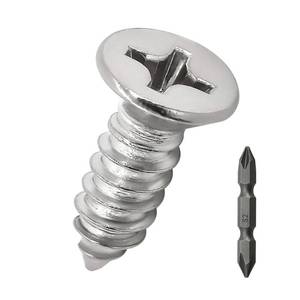 lot 18217 image: #6 x 14 Flat Head Wood Screws 100 Pcs 18-8 (304) Stainless Steel Flat Head Phillips Drive Self Tapping Screws, Bright Finish, No Coating, Fayeploo