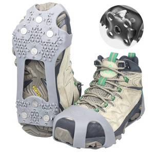lot 18236 image: Ice Cleats for Shoes and Boots, Upgraded 28 Spikes Traction Cleats - Stainless Steel Shoe Spikes for Snow and Ice, Anti Slip Silicone Ice Grippers for MenWomen��s Winter Walking, Running