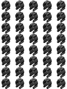 lot 18239 image: Skylety 40 Pieces Fishing Rod Clips Billiards Cue Clip Pole Rod Holder for Fishing Billiards Snooker Pool Cue Locating Supplies, Black