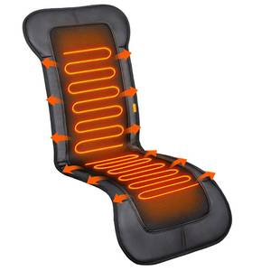 lot 19189 image: CARSHION 47.2�� Long Seat Cushion with Heat for Back and Thighs, Heated Seat Covers in 2 Intensities, Black Mesh Seat Warmer in PU Leather Case, Gift for Father Day and Mother Day