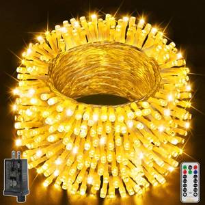 lot 19201 image: Ollny 400LED 131FT Christmas Lights Outdoor, Clear Wire Fairy Lights with Remote 3 Timer, Plug in 8 Modes String Lights for Bedroom Indoor Outside House Party Xmas Decorations, Warm White
