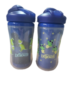 lot 20035 image: Dr Browns Dinosaur Sippy Cups Set (Straws not included)