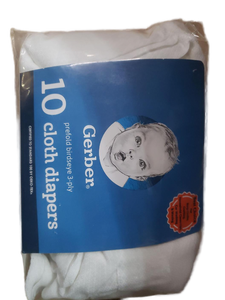 lot 20045 image: Gerber Cloth Diapers 10 Pack