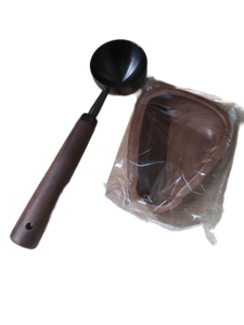 lot 20046 image: 1oz Scoop with Brown Handle and bowl