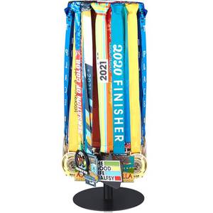 lot 20066 image: Shimeyao Medal Hanger Display Honor Display Rotatable Award Holder Rotating Metals Rack Adjustable Award Holder Stand for Basketball Running Sports Race, 30 Medals(Black)