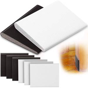 lot 20355 image: Jetec 6 Peices Self-Adhesive Door Corner Seals, Gap Filler Seal Strip Weather Stripping Draft Stopper Door Frame Seal Corner Foam for Weather Protection Isolation of Noise(White, Brown)