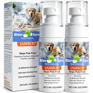 lot 20357 image: JAMBOS Effectively  2 Bottles Bitter Apple Spray for Dogs to Stop Chewing, NO Chew Spray for Dogs Protect The Safety of Furniture and Your Belongings, Prevent Licking Injuries (Blue, M)